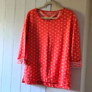 Talbots Orange Polka Dot top